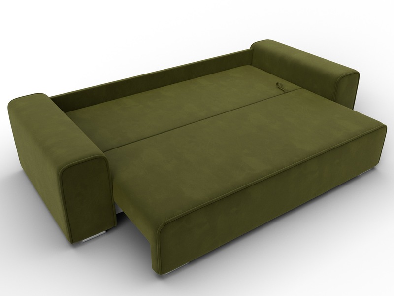 Диван прямой Лига-029, Микровельвет, Зеленый