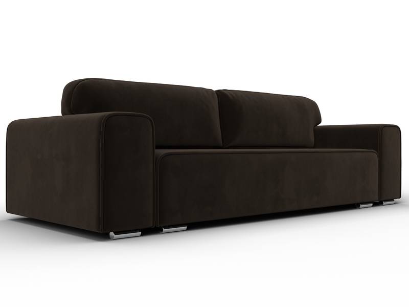 Диван прямой Лига-029, Микровельвет, Коричневый