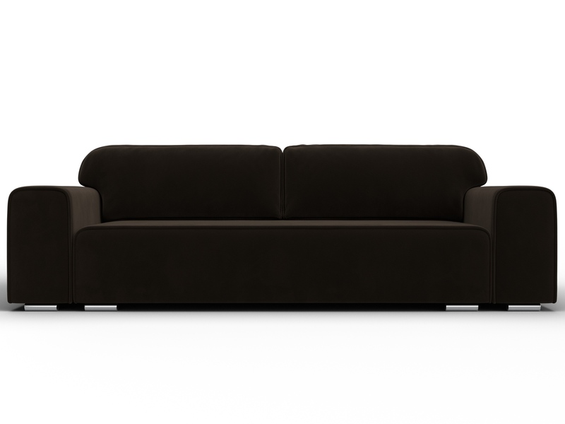 Диван прямой Лига-029, Микровельвет, Коричневый