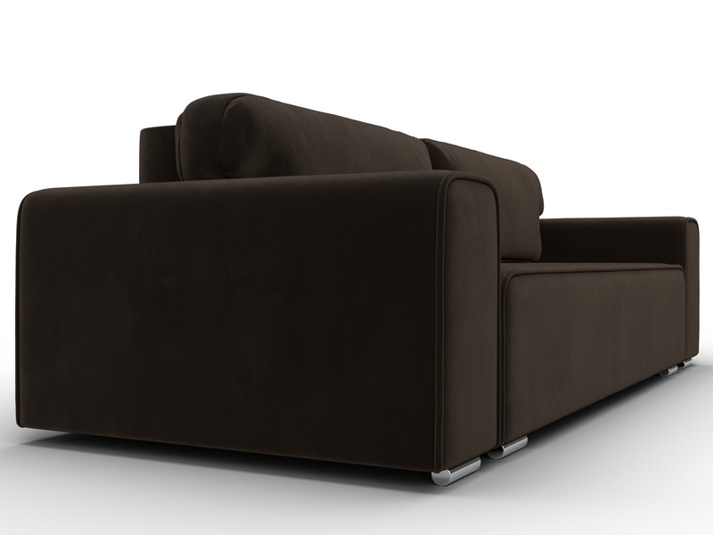 Диван прямой Лига-029, Микровельвет, Коричневый