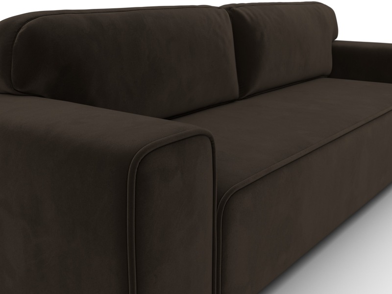 Диван прямой Лига-029, Микровельвет, Коричневый
