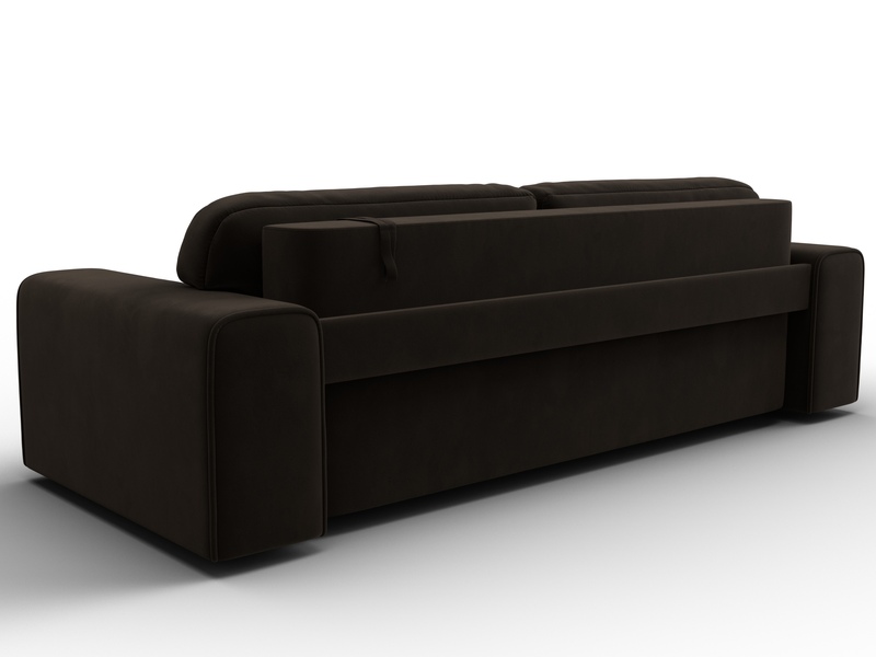 Диван прямой Лига-029, Микровельвет, Коричневый