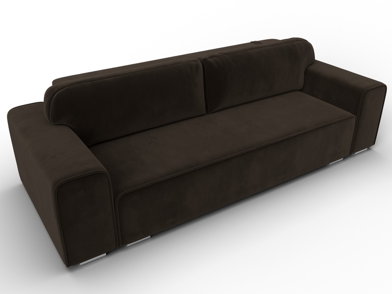 Диван прямой Лига-029, Микровельвет, Коричневый