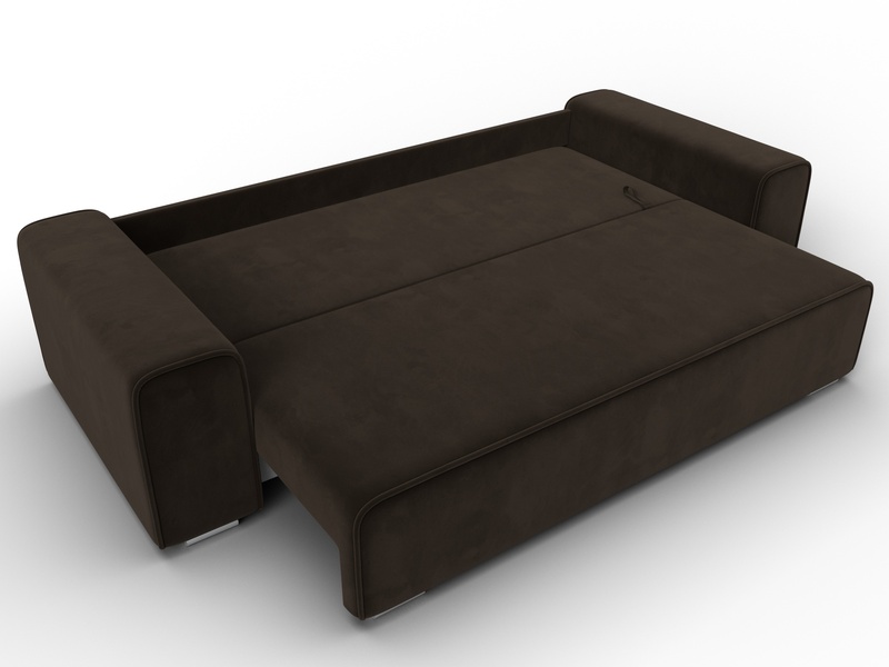 Диван прямой Лига-029, Микровельвет, Коричневый