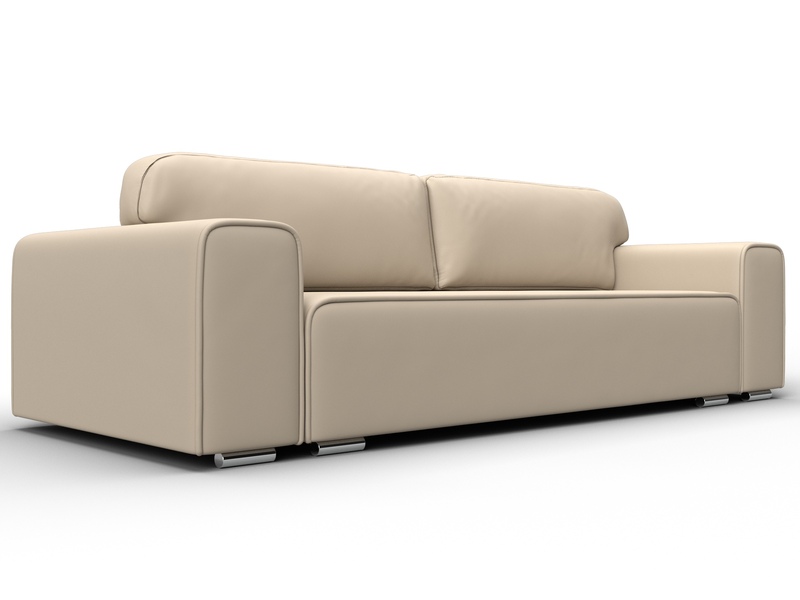 Диван прямой Лига-029, Экокожа, Бежевый