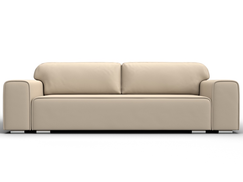 Диван прямой Лига-029, Экокожа, Бежевый
