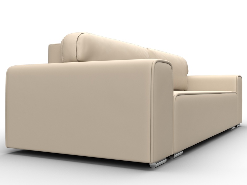 Диван прямой Лига-029, Экокожа, Бежевый