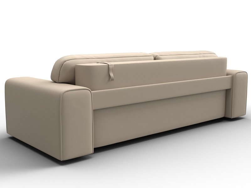 Диван прямой Лига-029, Экокожа, Бежевый