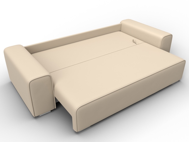 Диван прямой Лига-029, Экокожа, Бежевый