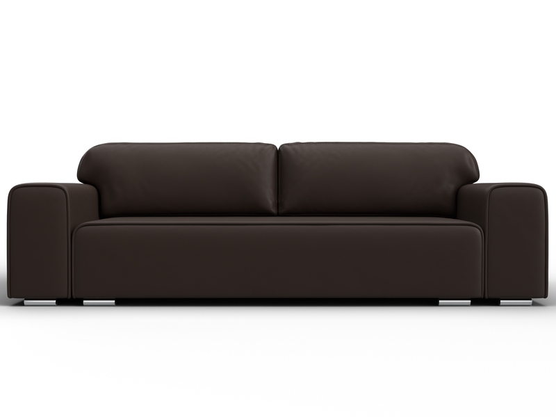Диван прямой Лига-029, Экокожа, Коричневый