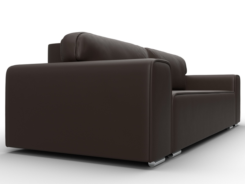 Диван прямой Лига-029, Экокожа, Коричневый
