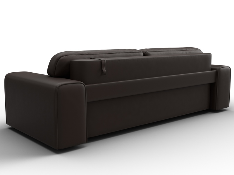 Диван прямой Лига-029, Экокожа, Коричневый