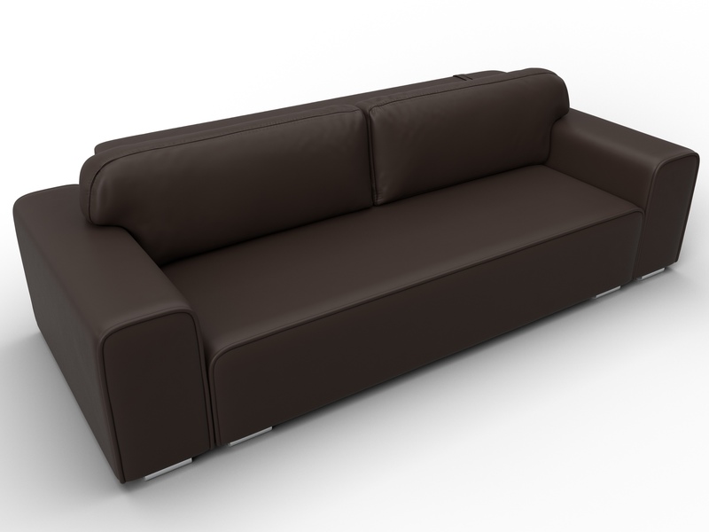 Диван прямой Лига-029, Экокожа, Коричневый