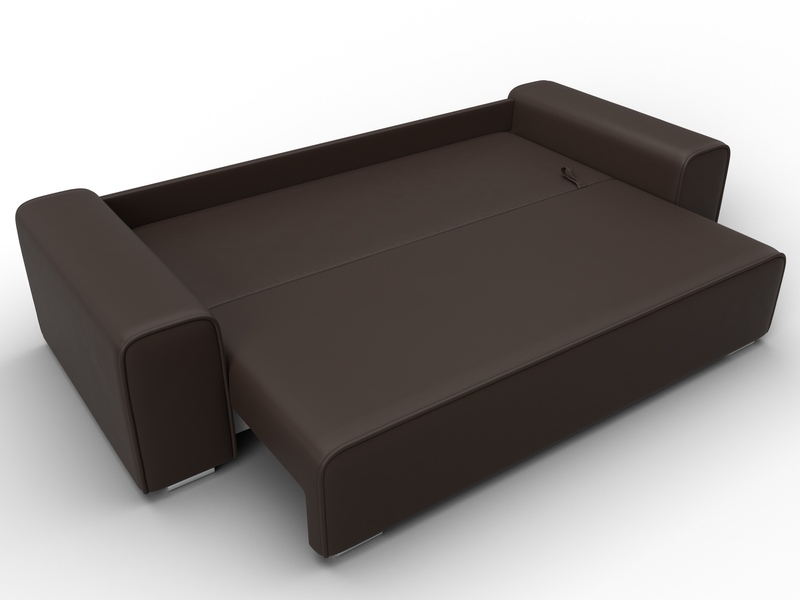 Диван прямой Лига-029, Экокожа, Коричневый