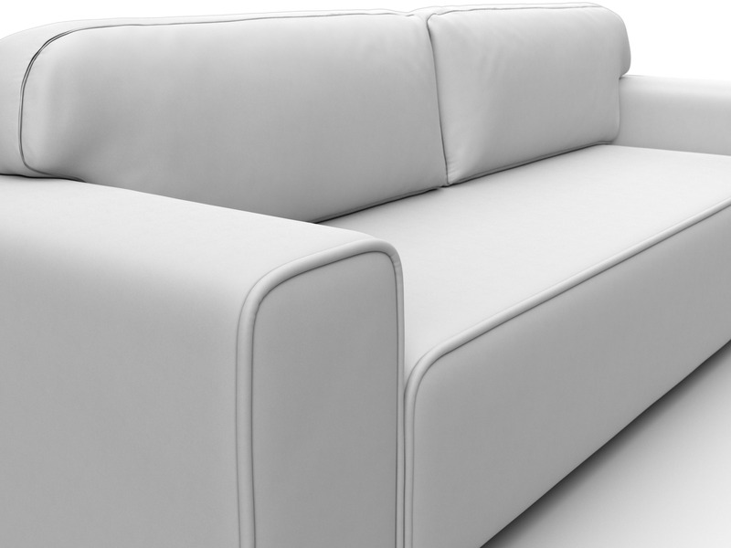 Диван прямой Лига-029, Экокожа, Белый