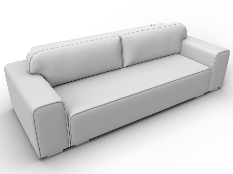 Диван прямой Лига-029, Экокожа, Белый