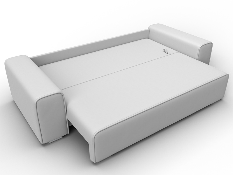 Диван прямой Лига-029, Экокожа, Белый