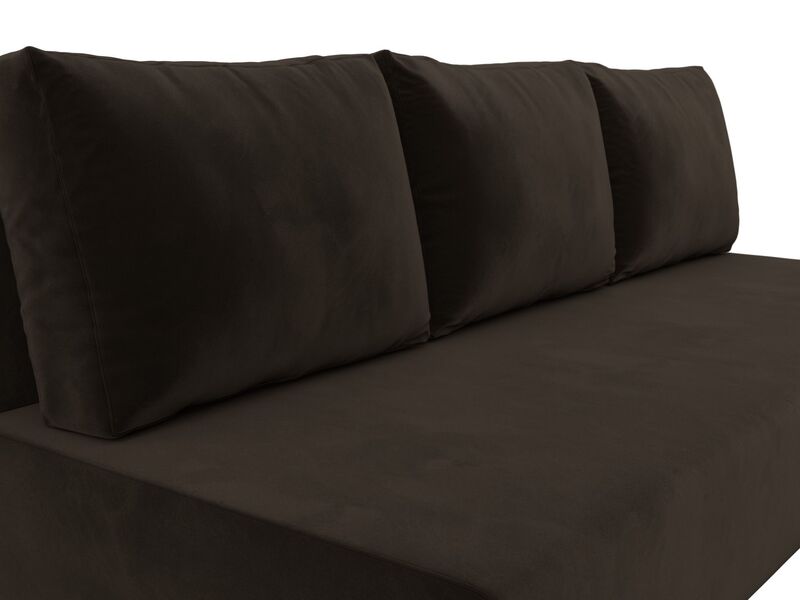 Диван прямой Лига-033, Микровельвет, Коричневый