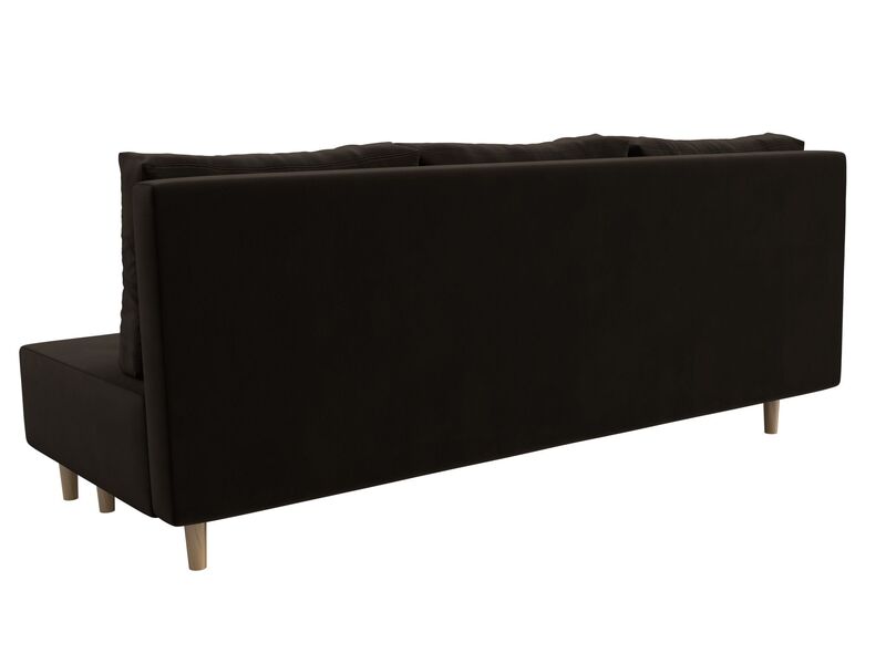 Диван прямой Лига-033, Микровельвет, Коричневый