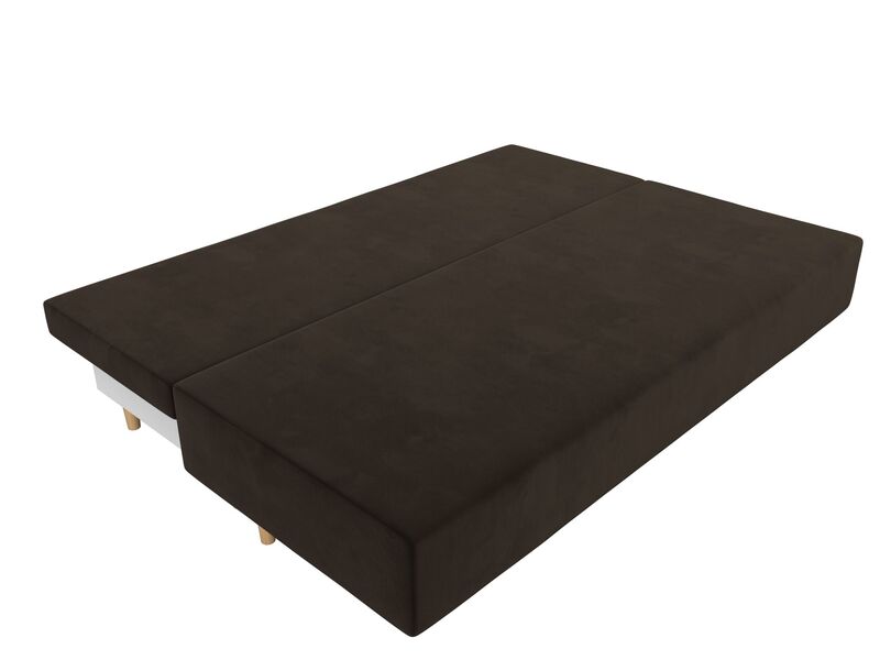 Диван прямой Лига-033, Микровельвет, Коричневый