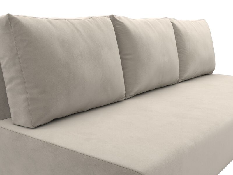 Диван прямой Лига-033, Микровельвет, Бежевый