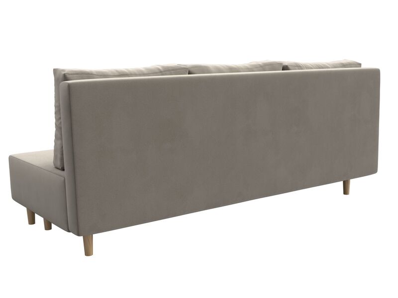 Диван прямой Лига-033, Микровельвет, Бежевый