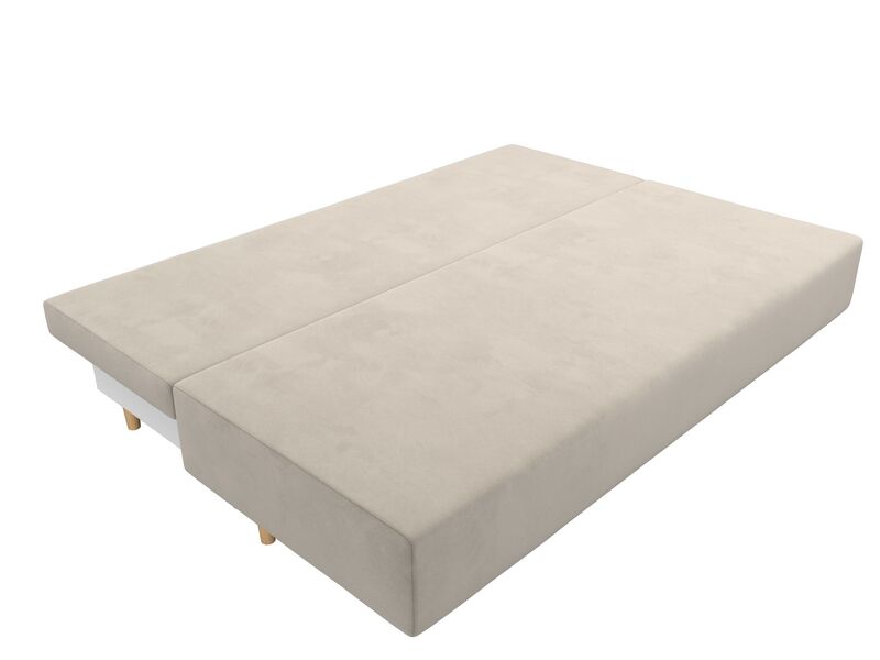 Диван прямой Лига-033, Микровельвет, Бежевый