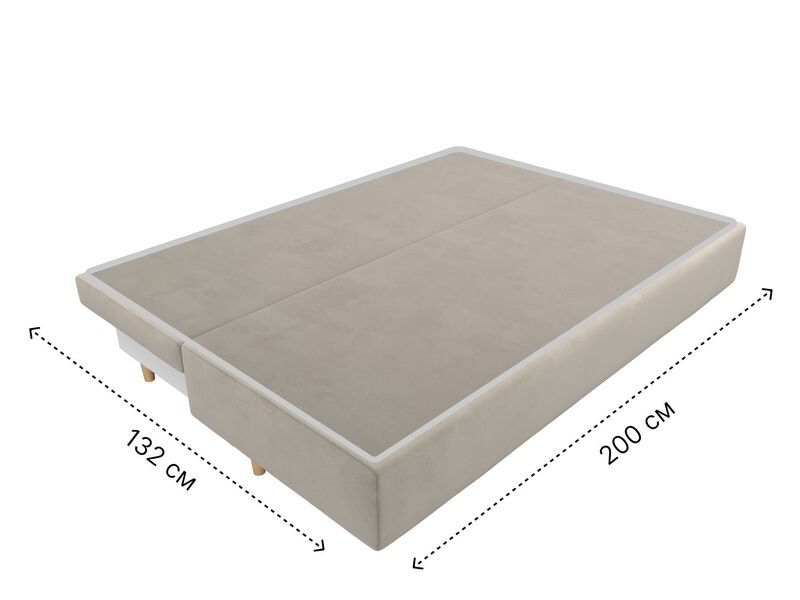 Диван прямой Лига-033, Микровельвет, Бежевый