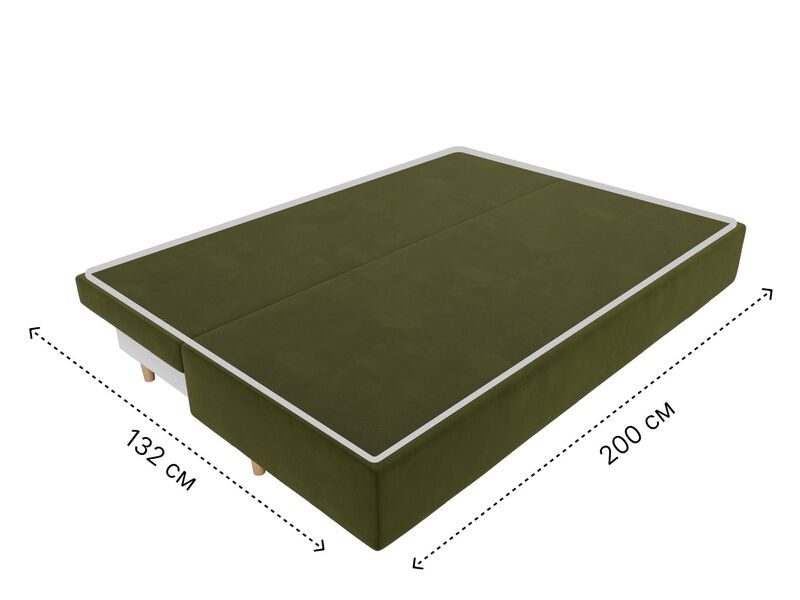 Диван прямой Лига-033, Микровельвет, Зеленый