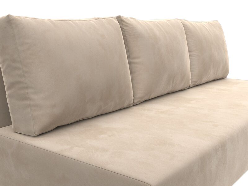 Диван прямой Лига-033, Велюр, SEVEN 729 бежевый