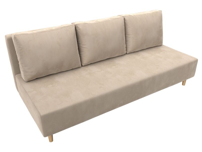 Диван прямой Лига-033, Велюр, SEVEN 729 бежевый