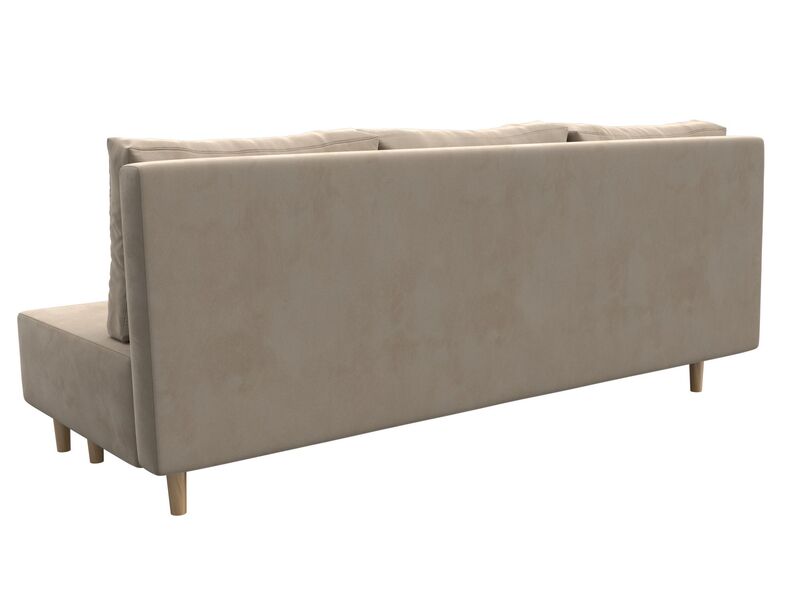 Диван прямой Лига-033, Велюр, SEVEN 729 бежевый