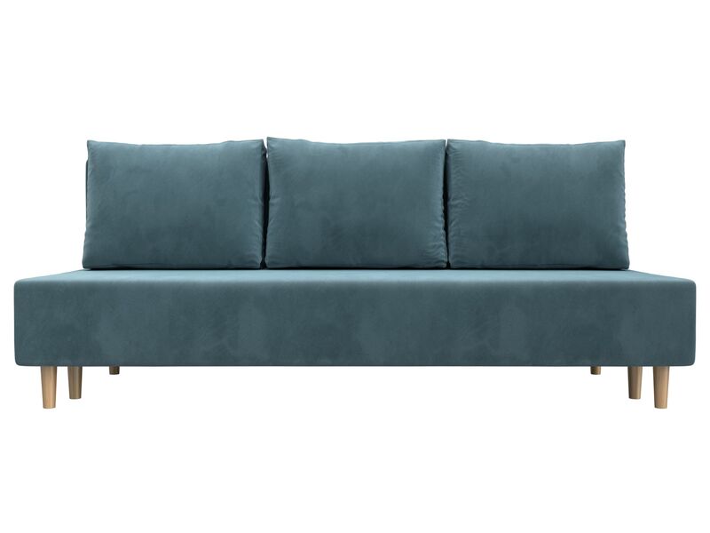 Диван прямой Лига-033, Велюр, SEVEN 113 бирюзовый