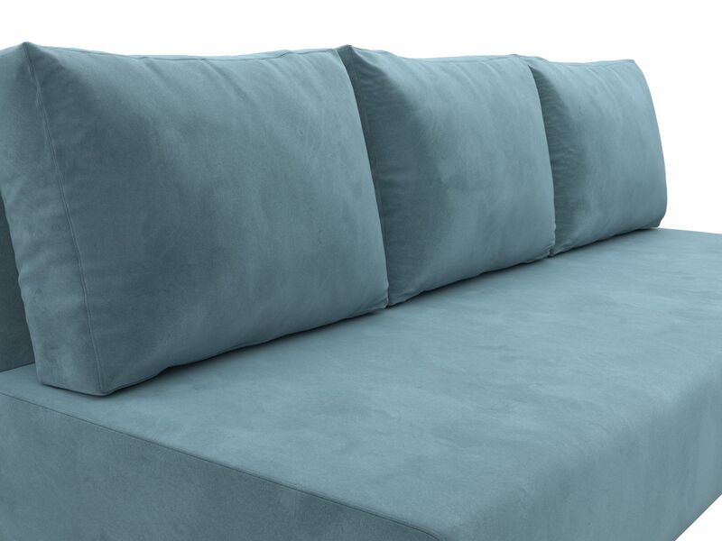 Диван прямой Лига-033, Велюр, SEVEN 113 бирюзовый