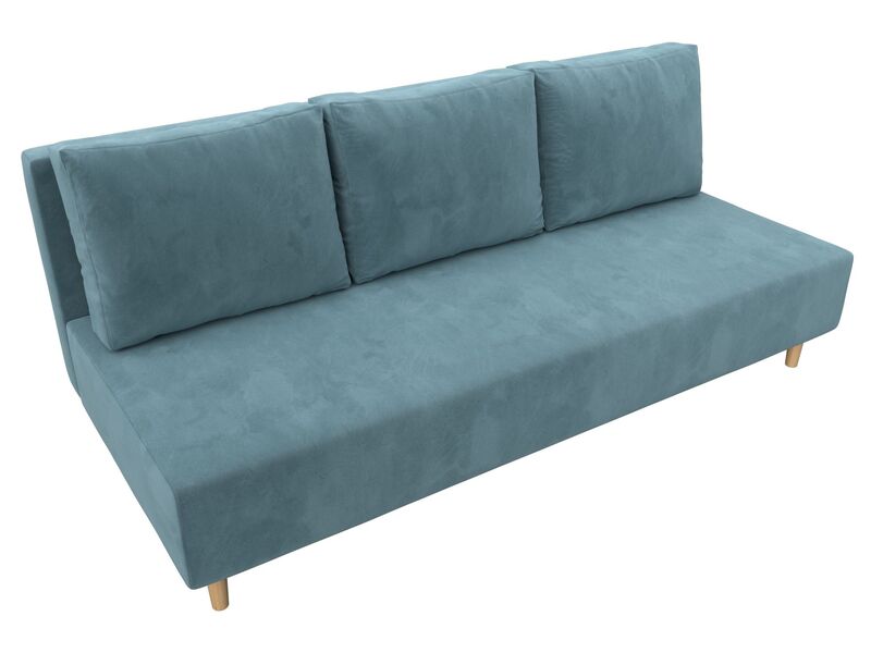 Диван прямой Лига-033, Велюр, SEVEN 113 бирюзовый