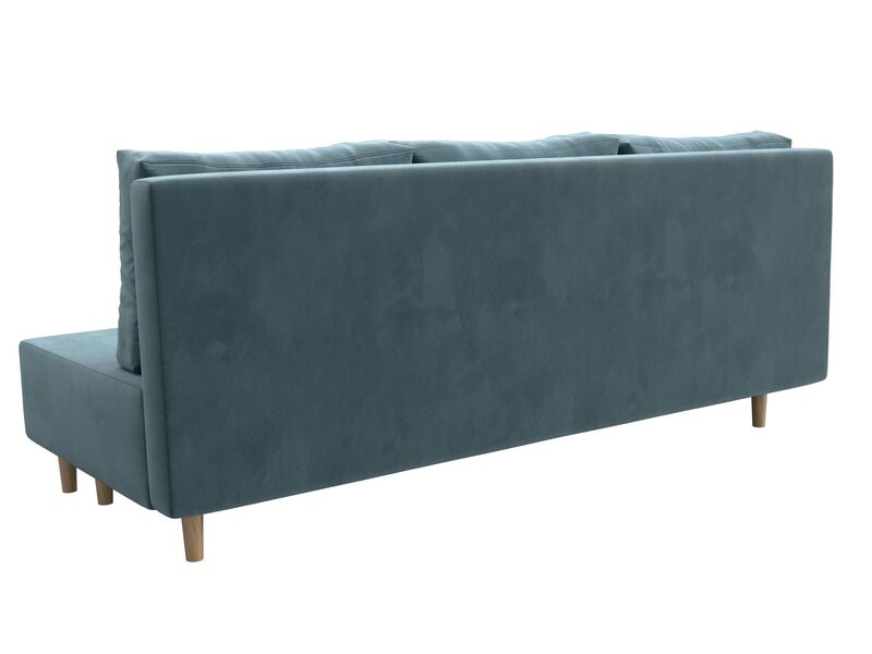 Диван прямой Лига-033, Велюр, SEVEN 113 бирюзовый