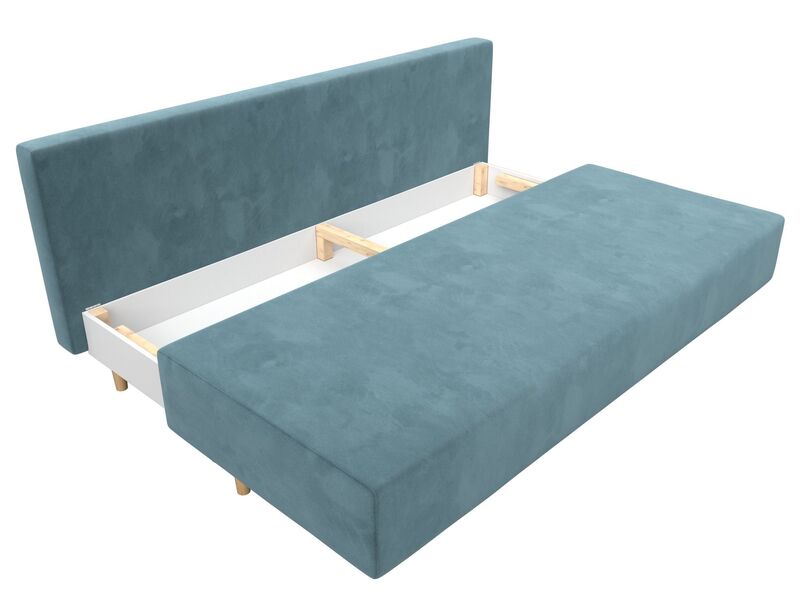 Диван прямой Лига-033, Велюр, SEVEN 113 бирюзовый