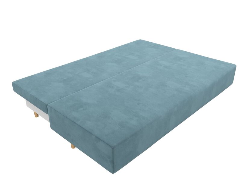 Диван прямой Лига-033, Велюр, SEVEN 113 бирюзовый