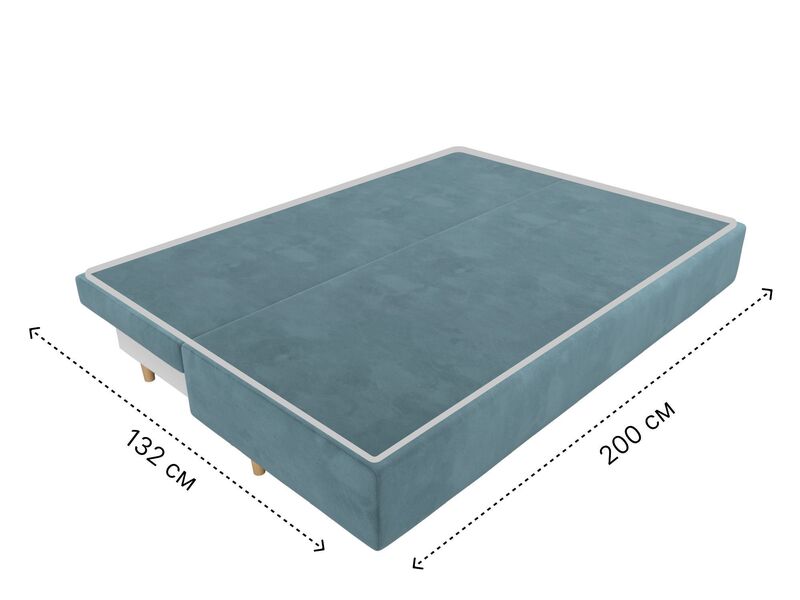 Диван прямой Лига-033, Велюр, SEVEN 113 бирюзовый