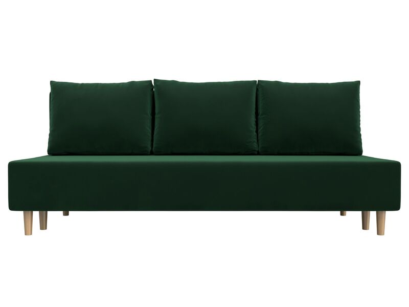 Диван прямой Лига-033, Велюр, SEVEN 626 зеленый