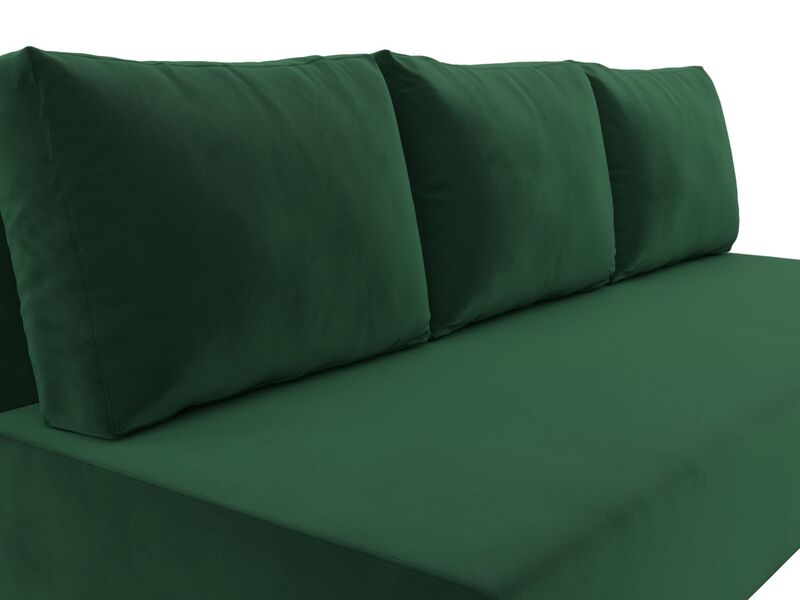 Диван прямой Лига-033, Велюр, SEVEN 626 зеленый