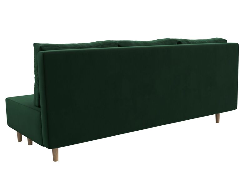 Диван прямой Лига-033, Велюр, SEVEN 626 зеленый