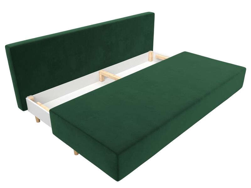 Диван прямой Лига-033, Велюр, SEVEN 626 зеленый