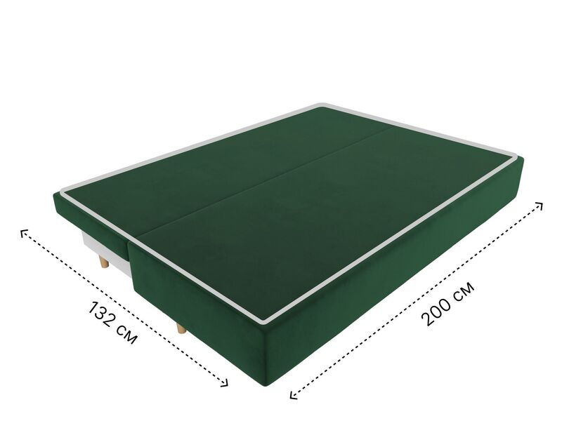 Диван прямой Лига-033, Велюр, SEVEN 626 зеленый