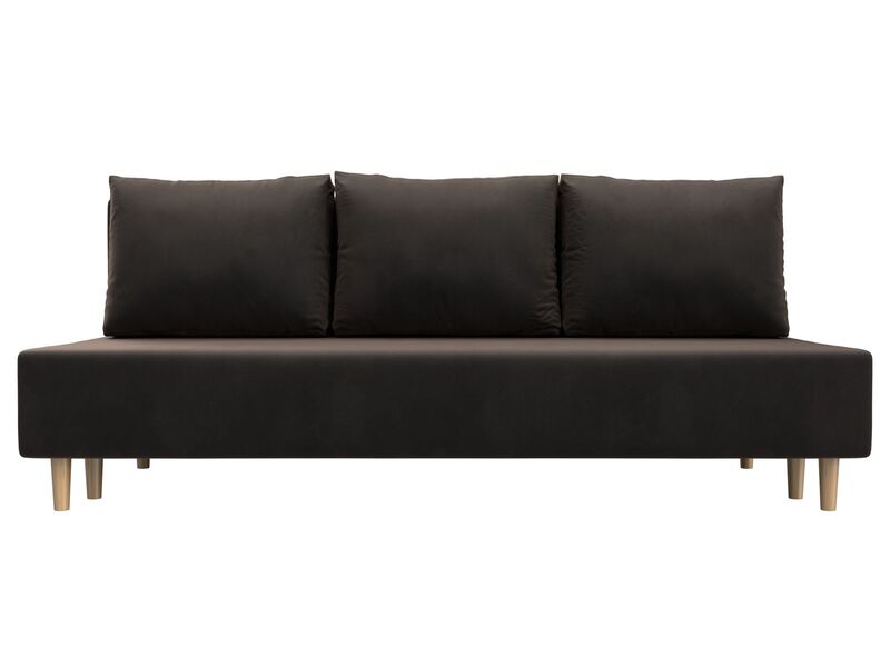 Диван прямой Лига-033, Велюр, SEVEN 727 коричневый