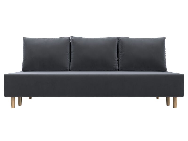 Диван прямой Лига-033, Велюр, SEVEN 17 серый