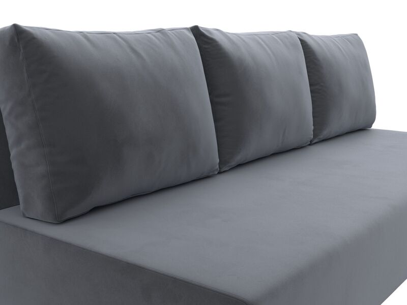 Диван прямой Лига-033, Велюр, SEVEN 17 серый