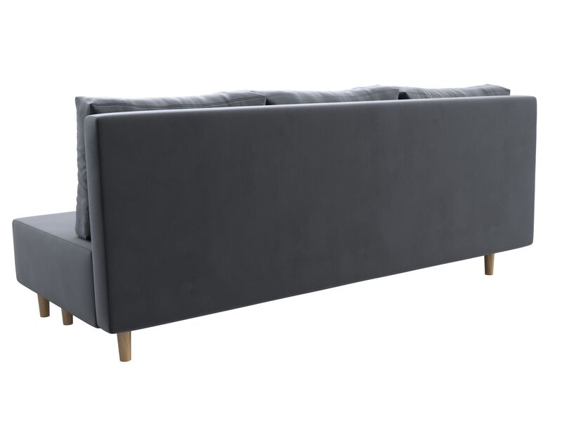 Диван прямой Лига-033, Велюр, SEVEN 17 серый