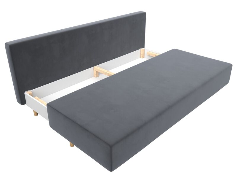 Диван прямой Лига-033, Велюр, SEVEN 17 серый