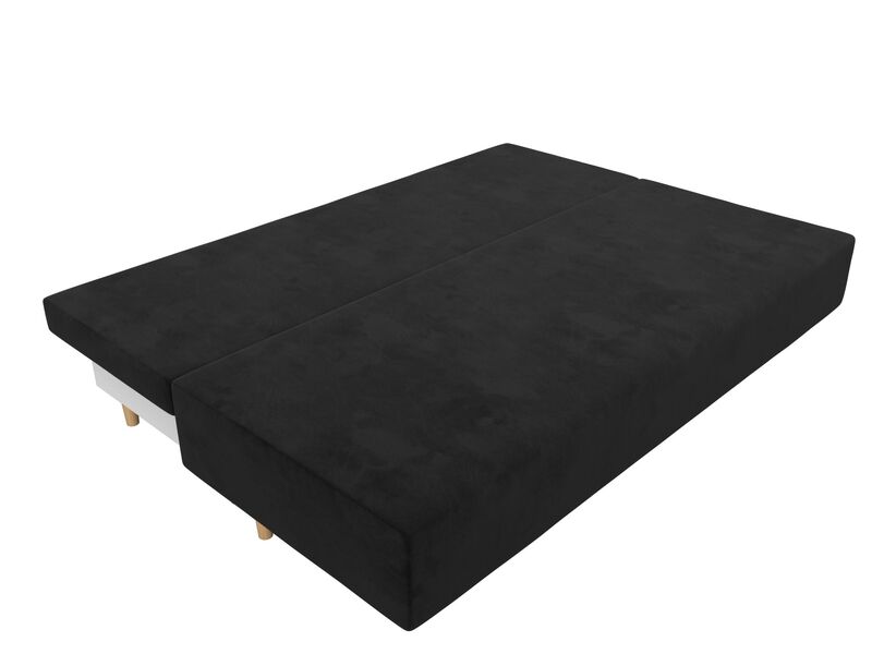 Диван прямой Лига-033, Велюр, SEVEN 35 черный